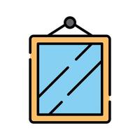 A rectangular mirror icon with a hanging hook, representing reflection vector