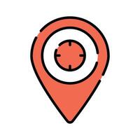 A location pin with a target, symbolizing pinpoint accuracy vector