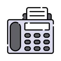 A classic fax machine icon, symbolizing document sending and receiving vector