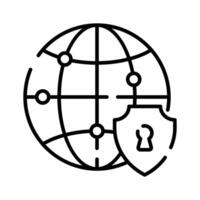 A secure network icon symbolizes protected connectivity and cybersecurity measures vector
