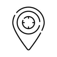A location pin with a target, symbolizing pinpoint accuracy vector