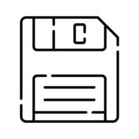 A floppy disk icon represents data storage and file saving vector
