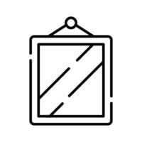 A rectangular mirror icon with a hanging hook, representing reflection vector