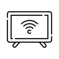 A television screen with a Wi-Fi symbol, representing wireless streaming vector