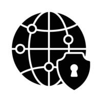 A secure network icon symbolizes protected connectivity and cybersecurity measures vector
