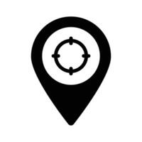 A location pin with a target, symbolizing pinpoint accuracy vector