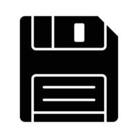 A floppy disk icon represents data storage and file saving vector
