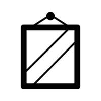 A rectangular mirror icon with a hanging hook, representing reflection vector