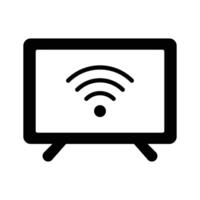 A television screen with a Wi-Fi symbol, representing wireless streaming vector
