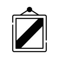 A rectangular mirror icon with a hanging hook, representing reflection vector