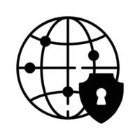A secure network icon symbolizes protected connectivity and cybersecurity measures vector