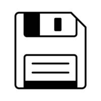 A floppy disk icon represents data storage and file saving vector