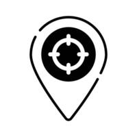 A location pin with a target, symbolizing pinpoint accuracy vector