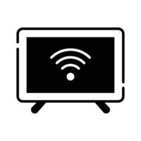 A television screen with a Wi-Fi symbol, representing wireless streaming vector