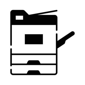 A printer or copier machine icon, representing printing or document duplication vector
