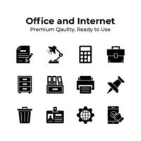 Take a look at this amazing icons of office and internet in modern style vector