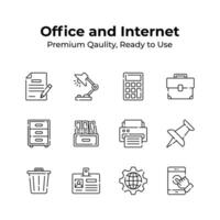 Take a look at this amazing icons of office and internet in modern style vector