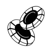 For representing gambling, use this casino coin icon vector