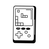 A portable gaming console for playing games on the go vector