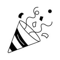 Take a look at this amazing icon of party popper in modern style vector