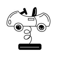 A kiddie car ride seen at amusement parks or fairs, ready to use vector