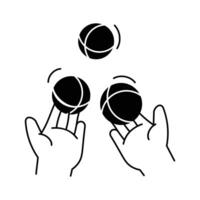 A pair of hands juggling balls in the air, representing skill and performance vector
