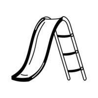 A slide on a playground representing childhood fun and play. vector