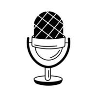 A microphone icon representing singing, performance, and entertainment vector