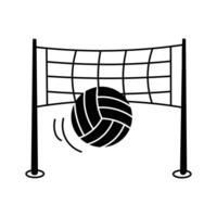 A volleyball net ready for a competitive and fun game vector