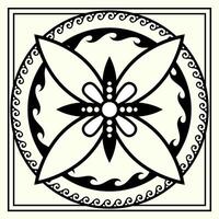 Stencil for ceramic tiles. Square. Classic Greek, Roman Empire Design Template. Tile stencil pattern. Monochrome pattern. Abstract vintage print for printing of walls, floors, ceiling, ceramic tiles vector