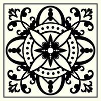 Stencil for ceramic tiles. Square. Moroccan Design Template. Tile stencil pattern. Traditional repeating pattern. Monochrome pattern. Abstract vintage print for printing, ceramic tiles, fabric. vector