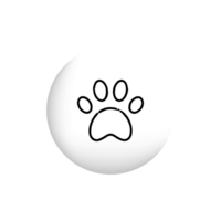 A white circle with a paw print on it png