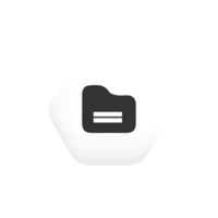 A black and white icon with a folder inside png
