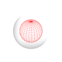 A red and white sphere with a red line drawn on it png