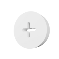 A white button with a cross on it png