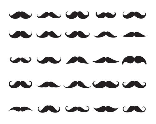 Collection of Moustache Illustration - Mustache Clipart Design Sublimation