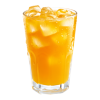Refreshing iced apple juice in a clear glass isolated on transparent background png