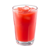 Refreshing iced watermelon juice in a clear glass isolated on transparent background png