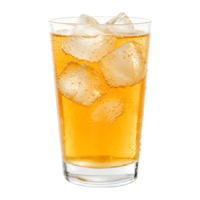 Refreshing iced soda orange juice in a clear glass isolated on transparent background png
