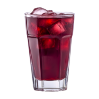 Refreshing iced grape juice in a clear glass isolated on transparent background png