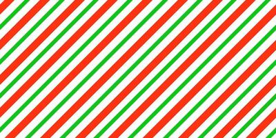 Seamless pattern with candy cane strips. Green and red Christmas background. Peppermint caramel diagonal print for gift paper vector