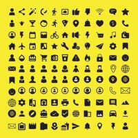 Most used web and mobile apps design icons. vector
