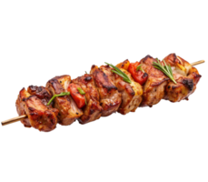Grilled meat and vegetables on a skewer creating appetizing dish png