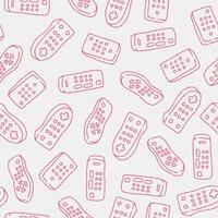 Outline Bunch of Remote Seamless Pattern illustration Design vector