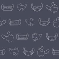 Outline Collection of Mask Seamless Pattern illustration for Print, Wallpaper, Decoration. vector