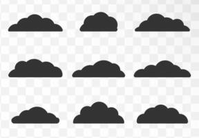 Flat style cartoon cloud icon collection. Weather forecast clouds logo symbol sign. clouds illustration image. Isolated on background. vector