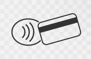 Contactless payment icons, credit card and hand tap pay wave. Wireless NFC and contactless pay pass icons set. illustration image. Isolated on background. vector