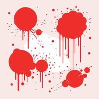 Vivid Splatter Art Red Paint Splatters and Drops on a Plain Background vector