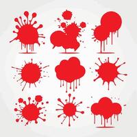Explosion of Color Vibrant Red Splatter Patterns vector
