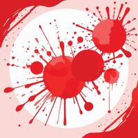 Vivid Chaos Abstract Red and White Splatter Art vector